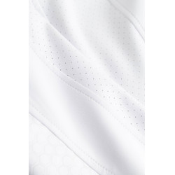 Calças de equitação Horze Matilda perfuradas mulher full grip Branco / azul turquesa