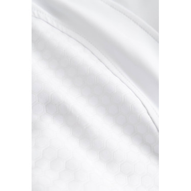 Calças de equitação Horze Matilda perfuradas mulher full grip Branco / azul turquesa