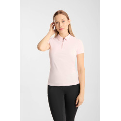 Polo funcional Horze Willow feminino de manga curta Rosa claro