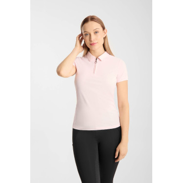 Polo funcional Horze Willow feminino de manga curta Rosa claro