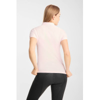Polo funcional Horze Willow feminino de manga curta Rosa claro