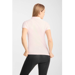 Polo funcional Horze Willow feminino de manga curta Rosa claro