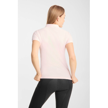 Polo funcional Horze Willow feminino de manga curta Rosa claro