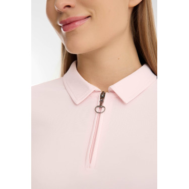Polo funcional Horze Willow feminino de manga curta Rosa claro
