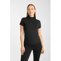 T-shirt de treino Horze Emmie feminino cooling de manga curta Preto
