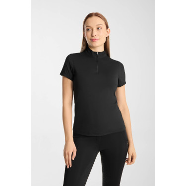 T-shirt de treino Horze Emmie feminino cooling de manga curta Preto