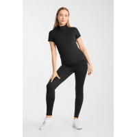 T-shirt de treino Horze Emmie feminino cooling de manga curta Preto