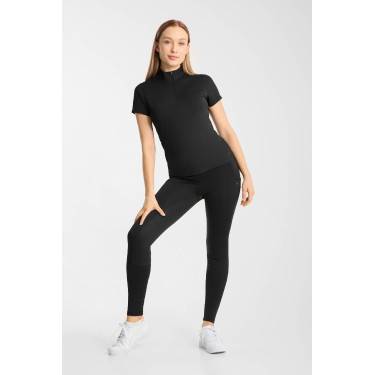 T-shirt de treino Horze Emmie feminino cooling de manga curta Preto