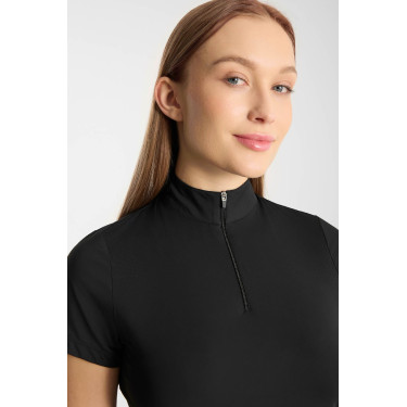 T-shirt de treino Horze Emmie feminino cooling de manga curta Preto