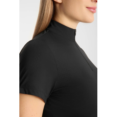 T-shirt de treino Horze Emmie feminino cooling de manga curta Preto