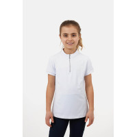 T-shirt de treino Horze Mina Jovem Cavaleiro Branco / azul turquesa