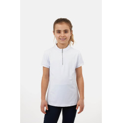 T-shirt de treino Horze Mina Jovem Cavaleiro Branco / azul turquesa