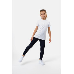 T-shirt de treino Horze Mina Jovem Cavaleiro Branco / azul turquesa