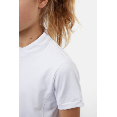 T-shirt de treino Horze Mina Jovem Cavaleiro Branco / azul turquesa