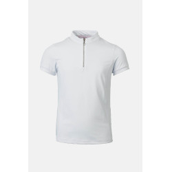 T-shirt de treino Horze Mina Jovem Cavaleiro Branco / azul turquesa