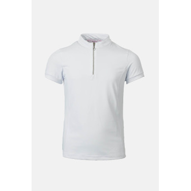 T-shirt de treino Horze Mina Jovem Cavaleiro Branco / azul turquesa