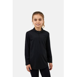 T-shirt de treino Horze Young Rider refrescante Emmie de manga comprida Preto
