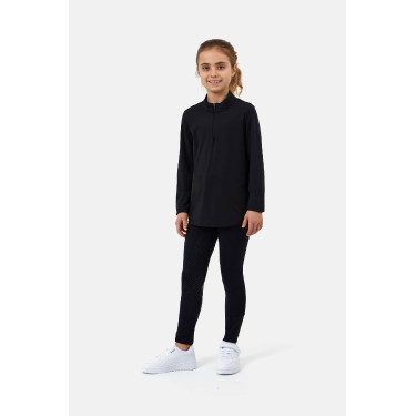 T-shirt de treino Horze Young Rider refrescante Emmie de manga comprida Preto