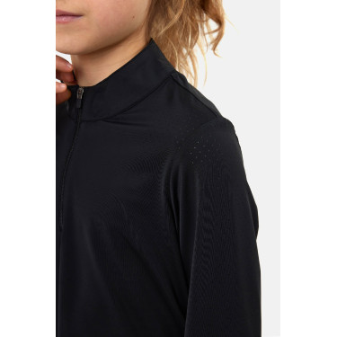T-shirt de treino Horze Young Rider refrescante Emmie de manga comprida Preto