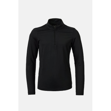 T-shirt de treino Horze Young Rider refrescante Emmie de manga comprida Preto