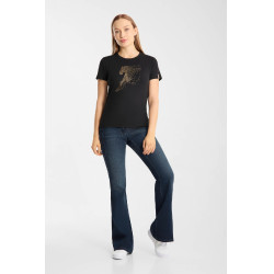 T-shirt Horze western Kathrin feminina Preto