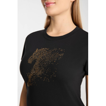 T-shirt Horze western Kathrin feminina Preto