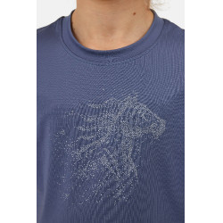 T-shirt Horze Wilda Young Rider de manga curta Cinzento