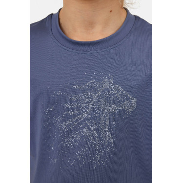 T-shirt Horze Wilda Young Rider de manga curta Cinzento