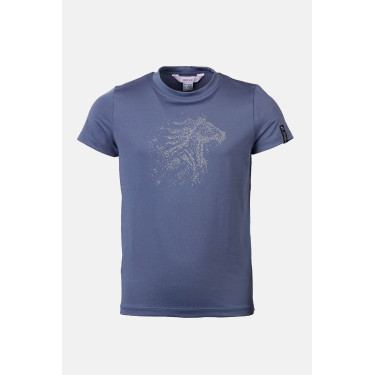 T-shirt Horze Wilda Young Rider de manga curta Cinzento