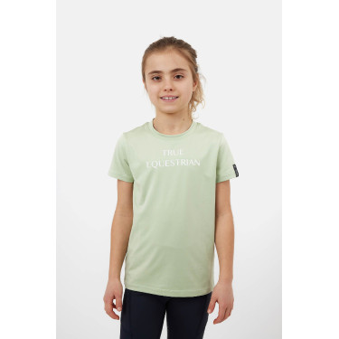 T-shirt Horze Wilda Young Rider de manga curta Verde celadon