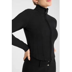 Casaco de treino perfurado Horze Viveka para mulher Preto