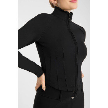 Casaco de treino perfurado Horze Viveka para mulher Preto