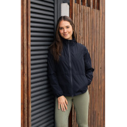 Casaco de equitação Horze Fiora feminino leve e impermeável Marinho escuro Azul