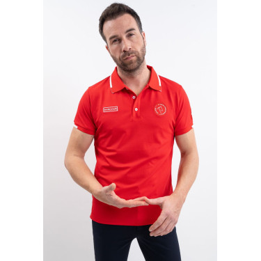 Polo Harcour Dranse homem Swiss Equestrian Friends Vermelho