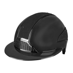Capacete de equitação Swing H24 Lady Spark Preto brilhante com purpurinas Capacete de equitação Swing H24 Lady Spark Preto brilhante com purpurinas