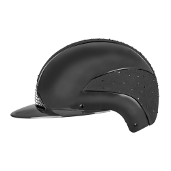 Capacete de equitação Swing H24 Lady Spark Preto brilhante com purpurinas Capacete de equitação Swing H24 Lady Spark Preto brilhante com purpurinas