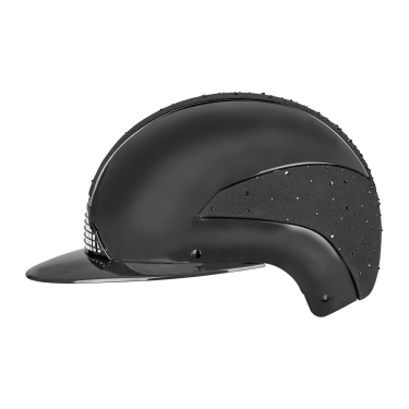 Capacete de equitação Swing H24 Lady Spark Preto brilhante com purpurinas Capacete de equitação Swing H24 Lady Spark Preto brilhante com purpurinas