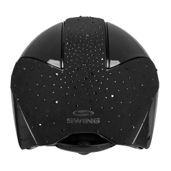 Capacete de equitação Swing H24 Lady Spark Preto brilhante com purpurinas Capacete de equitação Swing H24 Lady Spark Preto brilhante com purpurinas