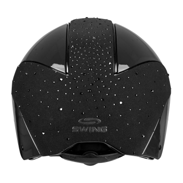 Capacete de equitação Swing H24 Lady Spark Preto brilhante com purpurinas Capacete de equitação Swing H24 Lady Spark Preto brilhante com purpurinas