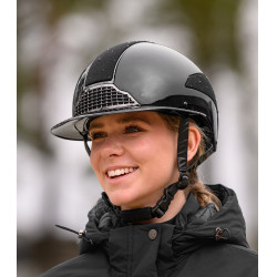 Capacete de equitação Swing H24 Lady Spark Preto brilhante com purpurinas Capacete de equitação Swing H24 Lady Spark Preto brilhante com purpurinas