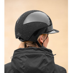 Capacete de equitação Swing H24 Lady Spark Preto brilhante com purpurinas Capacete de equitação Swing H24 Lady Spark Preto brilhante com purpurinas