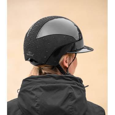 Capacete de equitação Swing H24 Lady Spark Preto brilhante com purpurinas Capacete de equitação Swing H24 Lady Spark Preto brilhante com purpurinas