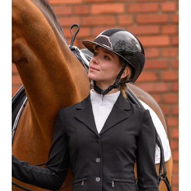 Capacete de equitação Swing H24 Lady Spark Preto brilhante com purpurinas Capacete de equitação Swing H24 Lady Spark Preto brilhante com purpurinas