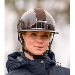 Capacete de equitação Swing H24 Lady Spark Castanho brilhante com glitter