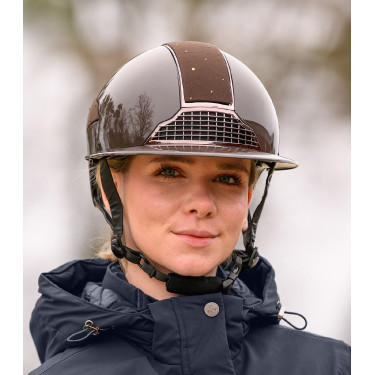 Capacete de equitação Swing H24 Lady Spark Castanho brilhante com glitter