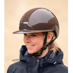 Capacete de equitação Swing H24 Lady Spark Castanho brilhante com glitter