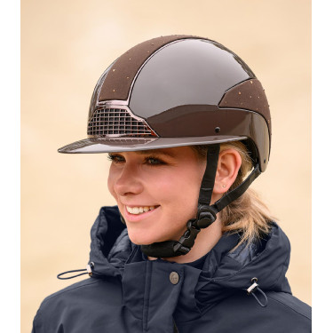 Capacete de equitação Swing H24 Lady Spark Castanho brilhante com glitter