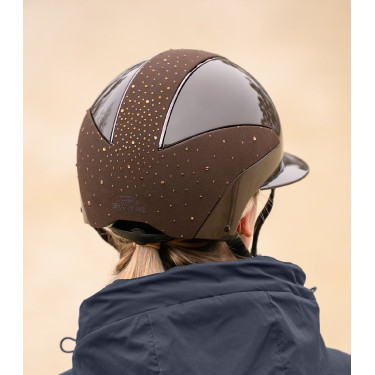 Capacete de equitação Swing H24 Lady Spark Castanho brilhante com glitter
