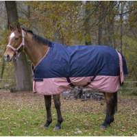 Capa Equithème TYREX 600 D Marinho / dourado rosa Azul