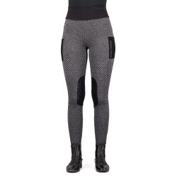 Legging de equitação Imperial Riding Diamond Bubble Kneegrip Preto Legging de equitação Imperial Riding Diamond Bubble Kneegrip Preto